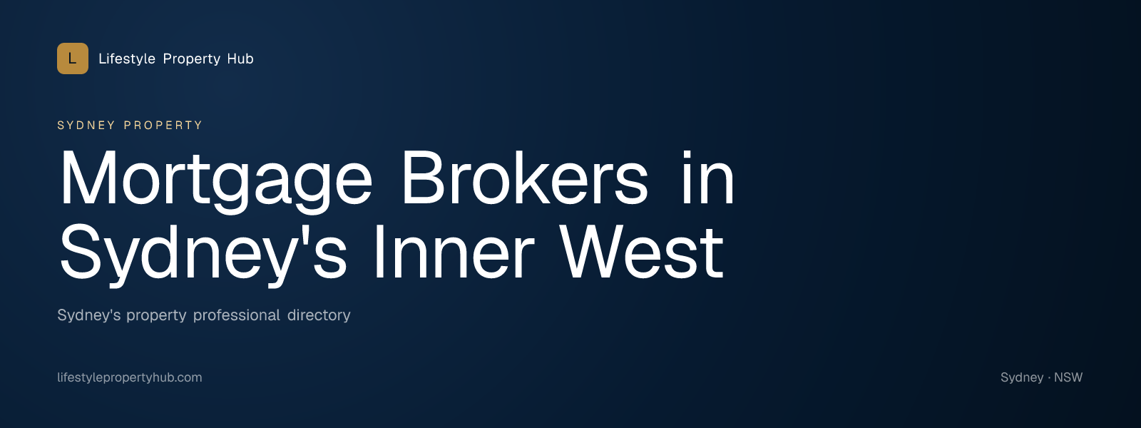Banner reading "Mortgage Brokers in Sydney's Inner West" from Lifestyle Property Hub