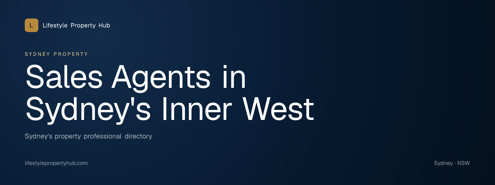 Banner reading "Sales Agents in Sydney's Inner West" from Lifestyle Property Hub