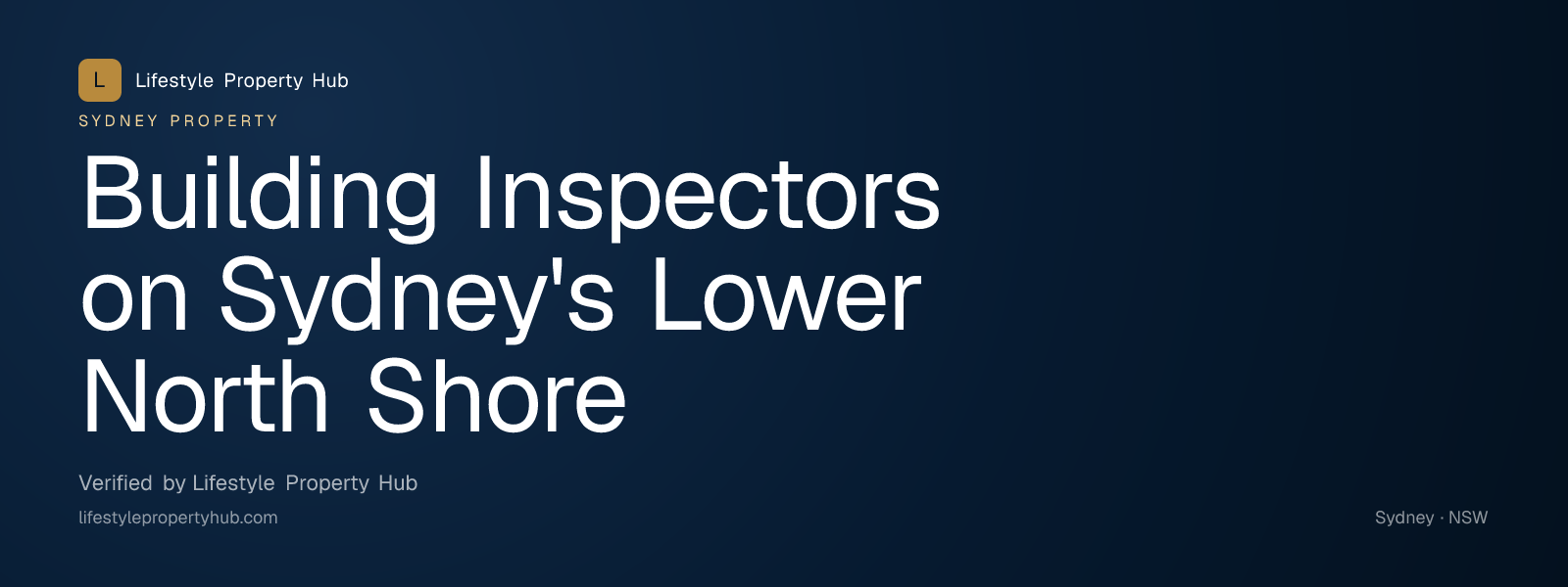 building inspectors lower north shore sydney