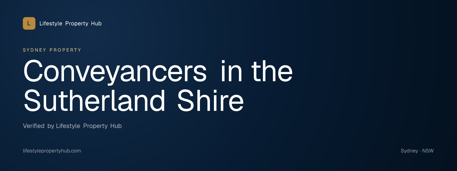 conveyancers sutherland shire sydney